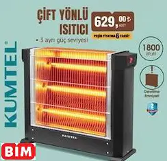 KUMTEL ÇİFT YÖNLÜ ISITICI KUMTEL ÇİFT YÖNLÜ ISITICI